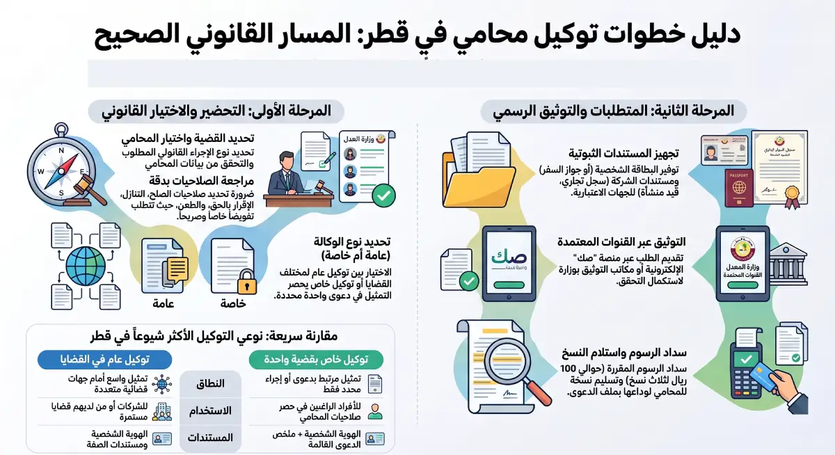 كيف يتم توكيل محامي في قطر